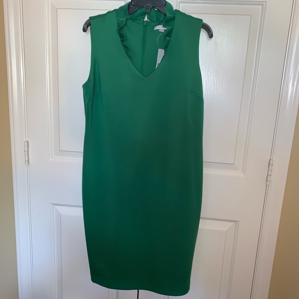 Green Dress with Ruffle Neckline 💚💚